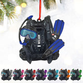 Riveprints Personalized Scuba Diving Ornament, Scuba Diving Ornament, Christmas Ornament for Scuba Diver, Gift for Diver, Scuba Dive Gift, Diving Vest Custom Christmas Ornament Decor (ON174)